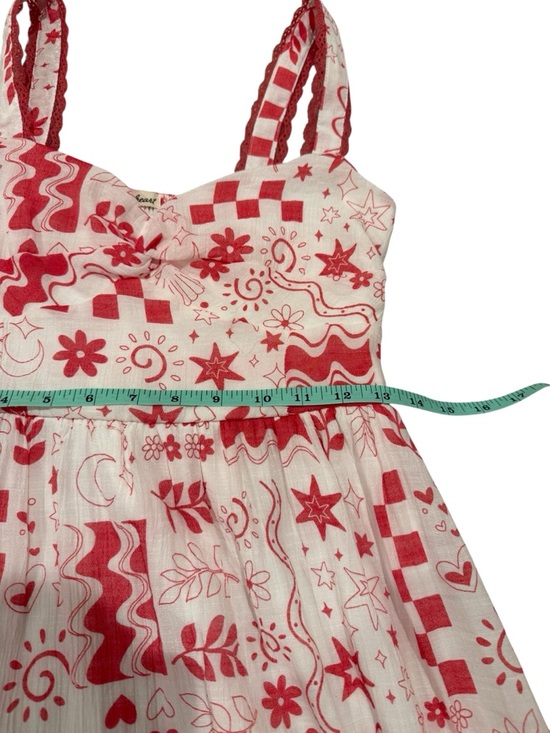 💜5/$50💜 Derek Heart Red and White Geometric Maxi Dress - Picture 5 of 12